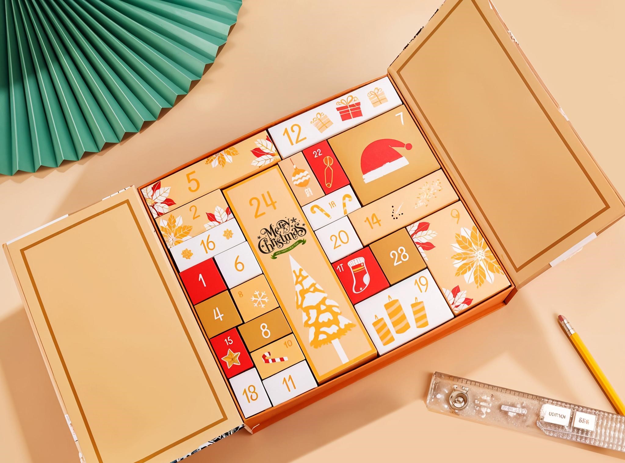 Premium advent calendar gift box for Christmas promotions and brand packaging